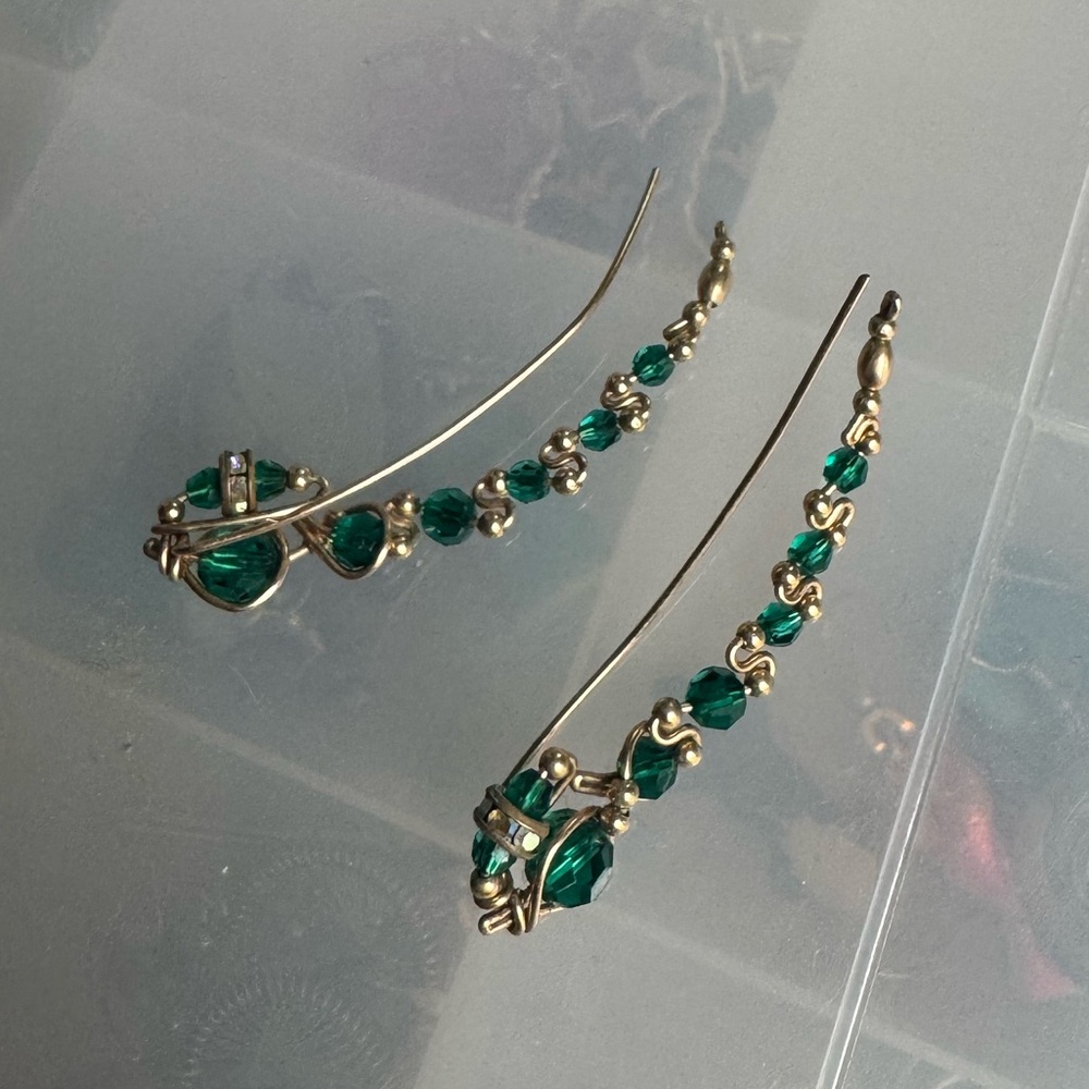 Unique Green Gemstone Earrings